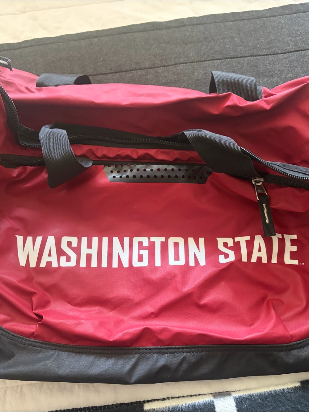 Nike Washington State Red and Black Duffel Bag